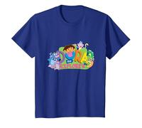 Dora The Explorer Classic Logo with Boots and Swiper T-Shirt, Enfant, Bleu Royal, 2 Ans