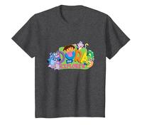 Dora The Explorer Classic Logo with Boots and Swiper T-Shirt, Enfant, Chiné Foncé, 10 Ans