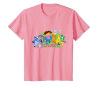 Dora The Explorer Classic Logo with Boots and Swiper T-Shirt, Enfant, Rose, 10 Ans
