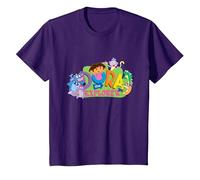 Dora The Explorer Classic Logo with Boots and Swiper T-Shirt, Enfant, Violet, 4 Ans