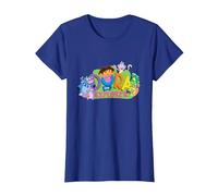 Dora The Explorer Classic Logo with Boots and Swiper T-Shirt, Femme, Bleu Royal, S