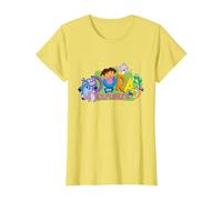 Dora The Explorer Classic Logo with Boots and Swiper T-Shirt, Femme, Citron, S