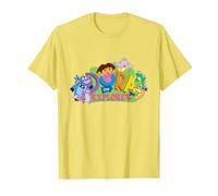 Dora The Explorer Classic Logo with Boots and Swiper T-Shirt, Homme, Citron, 3XL