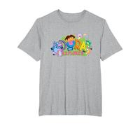 Dora The Explorer Classic Logo with Boots and Swiper T-Shirt, Homme Grandes Tailles, Gris Chiné, 5X Tall