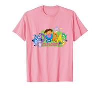 Dora The Explorer Classic Logo with Boots and Swiper T-Shirt, Homme, Rose, M