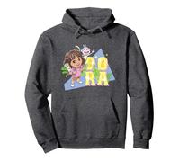Dora The Explorer Dora and Friends Colorful Sketch Logo Sweat à Capuche, Unisexe pour Adultes, Chiné Foncé, S