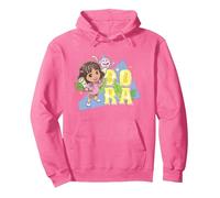 Dora The Explorer Dora and Friends Colorful Sketch Logo Sweat à Capuche, Unisexe pour Adultes, Rose Vif, L