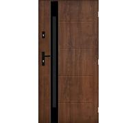 Dorado 01 Porte d'entrée 80 x 200 cm DIN droite - Porte d'entrée 72 mm avec nano-revêtement - Porte en acier 1,3 Ud - Kit complet avec cadre et poignée - Porte extérieure robuste avec boulons de