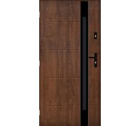Dorado 01 Porte d'entrée 80 x 200 cm DIN gauche - Porte d'entrée 72 mm avec nano-revêtement - Porte en acier 1,3 Ud - Kit complet avec cadre et poignée - Porte extérieure robuste avec boulons de