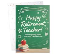 DORADUBO Carte de vœux Happy Retirement Teacher - Carte de vœux sur le thème du tableau noir, carte unique avec enveloppe