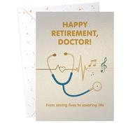 DORADUBO Happy Retirement Doctor Card Carte de vœux sur le thème médical, carte unique avec enveloppe