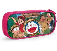 Doraemon Trousse À Crayons Portable De Grande Capacité Avec Double Fermeture Éclair Pour Bureau, École, Voyage