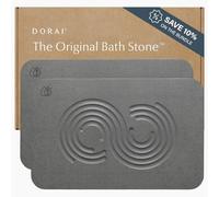 Dorai Home Lot de 2 Tapis de Bain antidérapants en Pierre de diatomite à séchage Rapide pour Salle de Bain, 59,9 x 39,1 cm, Ardoise Zen