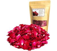 DoraMagic 50g de pétales de roses rouges séchées, véritables pétales de fleurs séchées pour le bain, le spa, la fête de mariage, les confettis, l'artisanat à la maison