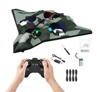 Doramier 2.4Ghz Avion de Chasse Télécommandé,Avion Télécommandé avec LED, Rotation à 360°,4 hélices, Planeur Volant Jouet pour Enfants Adult Anniversaire Noël Fête Cadeaux (Blue)