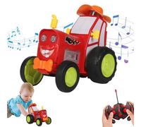 Doramier Voiture Télécommandée Enfant, Voiture de Cascade sautante avec lumières et Musique, Tracteur Stunt Car télécommandée, 360°Rotation, Cadeaux de fête pour garçons et Filles de 3 à 12 Ans (Red)