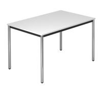 DORAN DR12 C - Blanc 120 x 80 avec tube rond/chrome