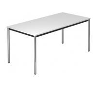 DORAN DR16 C - Blanc 160 x 80 avec tube rond/chrome