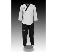 Dorawon, Dobok Poomsae Brodé Dan Men, Col Y Noir, Taille 150 Cm Blanc
