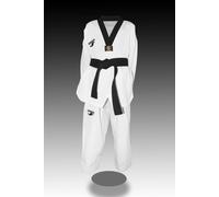 Dorawon, Dobok Taekwondo Brodé Luxury, Col Noir, Taille 200 Cm Blanc