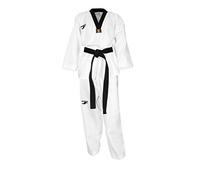 Dorawon, Dobok Taekwondo Brodé Rice, Col Noir, Taille 170 Cm Blanc