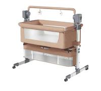 Doraystar Électrique Bluetooth Intelligent Lit Cododo Bebe, Convertible Cododo Berceau Bébé Co-Sommeil, Pliable Lit Bebe avec Matelas, Musique, Télécommande et 5 Vitesses Balancement (601 Brown)