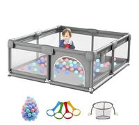 Doraystar Grand Parc Bebe Modulable, Barriere Parc Bebe Extérieur Intérieur, Parcs de Jeux Bébé pour Centre d'activités pour Enfants avec Éponge Anti-collision (1.2 * 1.8M)