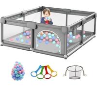 Doraystar Parc Bebe Modulable, Grand Parc Bebe avec Tapis, Parc Bebe Pliable pour Nourrissons Intérieur Extérieur, Centre d'activités pour Enfants Aire de Jeux avec Éponge Anti-collision (1.2 * 1.6M)