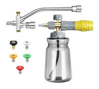 Dorccsi à Mousse à Double connecteur, Mousse pour Nettoyeur Haute Pression Double Pointe avec 5 Buses de pulvérisation puissantes, Pistolet pour pulvérisateur de Lavage voitur