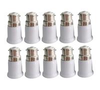 Dorccsi Adaptateurs de Douilles pour Ampoules B22 vers E27, 10 pièces, 6, 1 x 3, 6 cm, 220 V, 10 A, 100 °C, Filetage résistant à la Chaleur