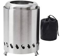 Dorccsi Foyer de Table, Mini Foyer Portable sans fumée en Acier Inoxydable avec Sac de Rangement pour Camping, arrière-Cour, Patio, Jardin, Pique-Nique, sans fumée, brûleur à Papier, fum