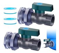 Dorccsi Kit de 2 robinets de Baril Pluie 3/4 en Plastique avec raccord cloison et Adaptateur Tuyau pour réservoirs d'eau, Aquarium, baignoires, Piscine, Baril Jardin Kit dérivation Bari