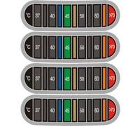 Dorccsi Lot de 4 Bandes de température, Autocollant pour thermomètre à café, étiquette température Changeante Couleur pour Pots à Lait en métal, thermomètre Cuisine, numérique pour a