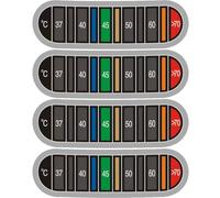 Dorccsi Lot de 4 Bandes de température Autocollantes pour thermomètre pichet à café, étiquette température Changeante Couleur pour pichets à Lait en métal, thermomètre d'aquarium