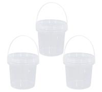 Dorccsi Seau de Peinture 3 pièces avec Couvercle et poignée 2L Transparent Portable Multi-usages Épaissir PP Seau d'un Gallon pour Peinture Eau Art Artisanat Projets Garage Organisation d'un Gallon