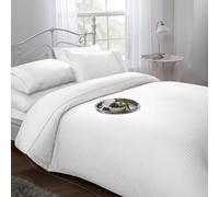 Dorchester Ritz Parure De Lit Avec Housse De Couette et 2 Taies D'Oreiller 100 % Satin de Coton 300 Fils Blanc - 200x200 cm