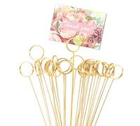 dordol Lot de 30 Porte-Cartes de Table, Porte NuméRos de Table, Porte Photo, Porte Noms, Supports de NuméRo de Table en Fil MéTallique Pour Photos MéMo Lors de FêTes de Douche (Cercle)