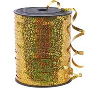Doré, 0,3 Cm X 454,4 M Pour Travaux Manuels, Ondulé Irisé, Brillant Pour Emballage Cadeau, Ruban Pour Ficelle De Ballons, Cheveux, Fleur De Fleuriste (1 Rouleau), Ribbon