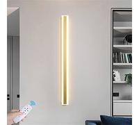 Doré Dimmable LED Applique Murale Interieur avec Télécommande Lampe Murale Longue Barre Smart 2700-6500K Température de Couleur et Luminosité Réglables Moderne pour Chambre Salon Escalier (30cm 18W)