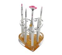 Doré Porte-pinceau à Ongles 1 Pièce Support Portable, PET Cœur | Stylo et Brosse, Forme Cœur, Pet, Aide à Garder L’espace Net et Rangé