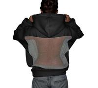 Dore Pulls Femme Capuche Mesh Creuse Sweat chic et elegant Coton Paillettes Sexy Transparent Dos Nu avec Poches Couleur Unie Manches Longues Automne Café Hiver Printemps Décontracté Hoodie XXS 3XL M