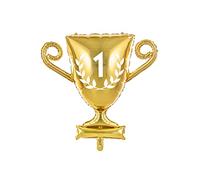 PartyDeco Ballon trophée doré – Tasse Feuille, décoration Graduation 1st