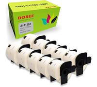 Doree 10 Rouleaux DK-11202 Étiquettes D’adresse, Compatibles avec Brother DK-11202, 62 x 100 mm, Pour Brother QL-500,570,580,700,710W,800,810W,1100,1110NWB (300 étiquettes par rouleau)