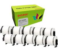 DOREE 10 Rouleaux DK-22205 Étiquettes Continues, Compatibles avec Brother DK-22205, 62 mm x 30,48m Rouleau d’étiquettes, Pour les imprimantes Brother QL-500,QL-550,QL-570,QL-700,QL-710W,QL-800,QL-810W