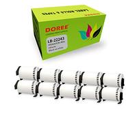 Doree 10 Rouleaux DK-22243 d'étiquettes Continues, Compatibles avec Brother DK-22243,102 mm × 30,48 m,Blanc sur noir, Pour imprimantes d'étiquettes Brother QL-500,QL-550,QL-570,QL-700,QL-800