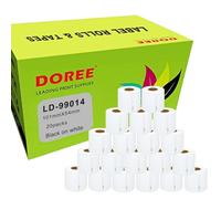 DOREE 20 Rouleaux 99014 Étiquettes d’expédition, Compatibles avec Dymo 99014, 54 x 101 mm étiquettes autocollantes, Pour Dymo LabelWriter 4XL, 450, 400, 330, 320, 310 (220 étiquettes/rouleau)
