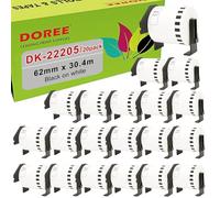 DOREE 20 Rouleaux DK-22205 62mm x 30,48m Étiquettes Continues