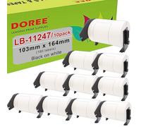 DOREE 3 rouleaux DK-11247 DK11247 étiquette d'expédition 103mm x 164mm | 103mm x 164mm étiquette d'expédition compatibles avec Brother DK-11247 Noir sur Blanc Brother QL-1050/1050N/1060N/1100/1110NW