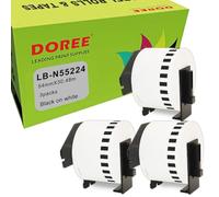 DOREE 3 Rouleaux DK-N55224 54 mm × 30,48 m Étiquettes en continu