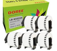 DOREE 5 Rouleaux DK-N55224 54 mm × 30,48 m Étiquettes en continu